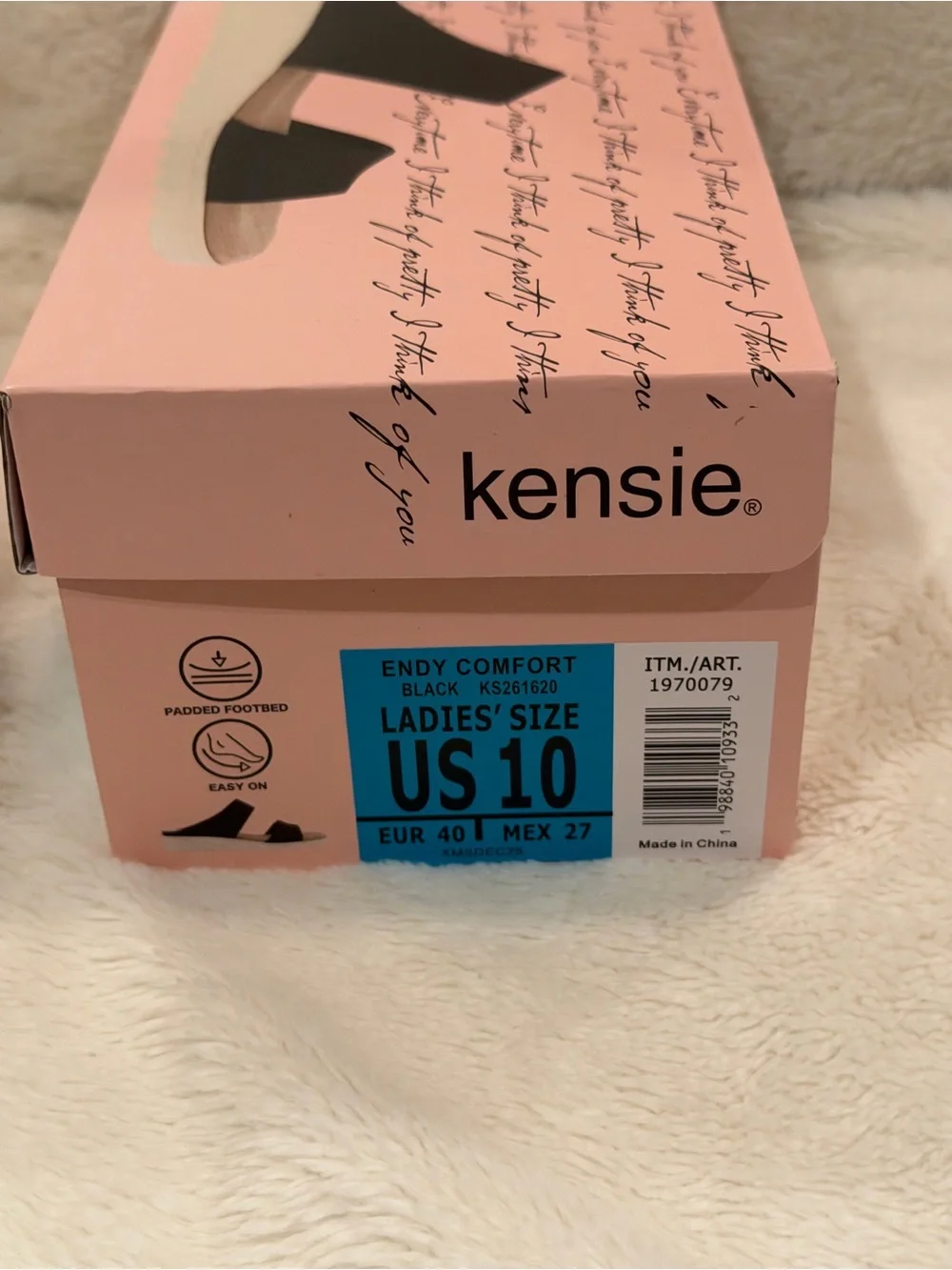 NWT Kensie Black Women’s Slide Sandals Comfortable Everyday Style